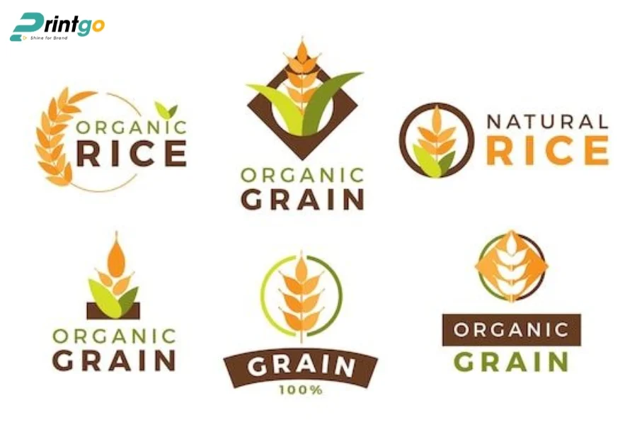 Mẫu logo gạo thiết kế đơn giản, đẹp mắt