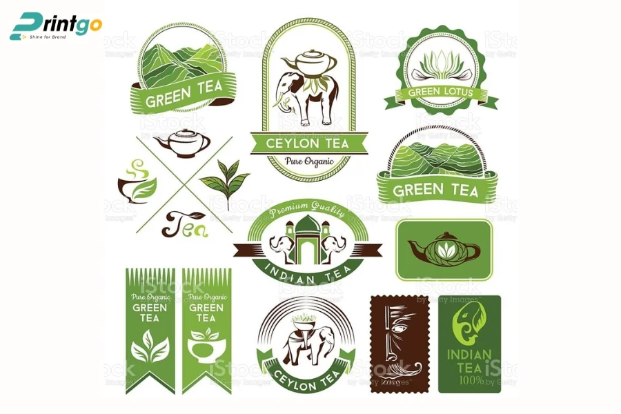 Logo lá trà dùng cho bao bì sản phẩm OCOP