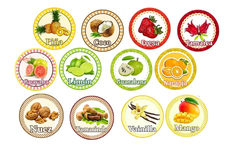 Nhóm tem hoa quả nhập khẩu đơn giản