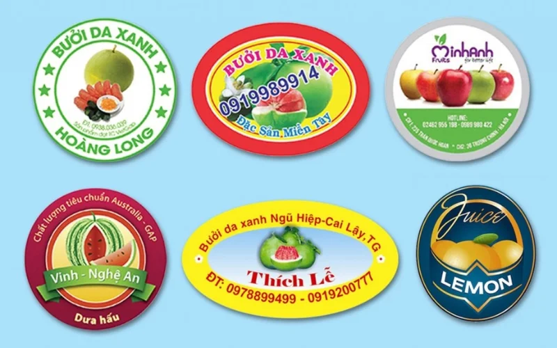 ưNhóm tem hoa quả nhập khẩu đơn giản