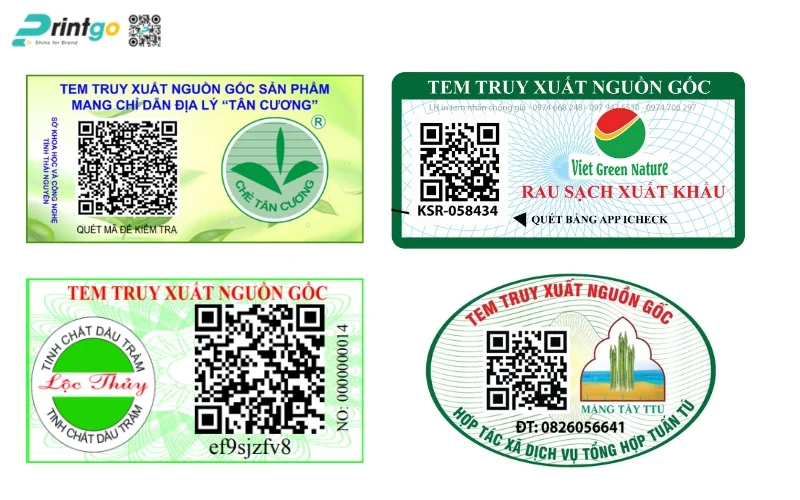 Mẫu tem truy xuất nguồn gốc nông sản