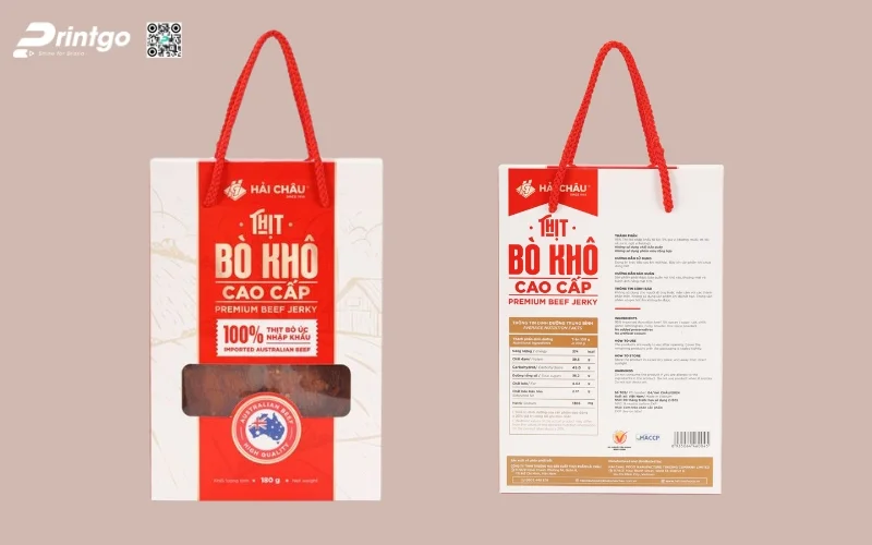 Túi giấy ivory đựng bò khô
