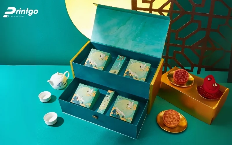 Thiết kế bao bì trà 2 tầng sang trọng 