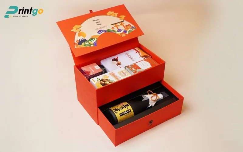 Thiết kế bao bì trà 2 tầng sang trọng 