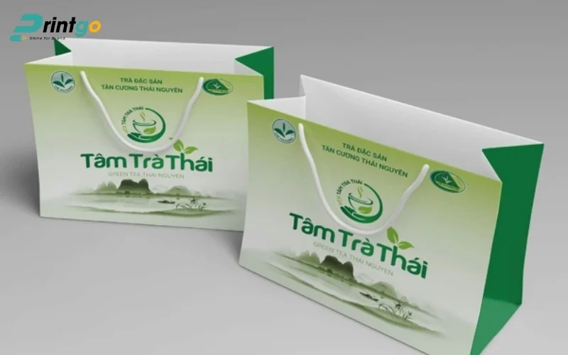 Mẫu thiết kế bao bì trà dạng túi xách ivory