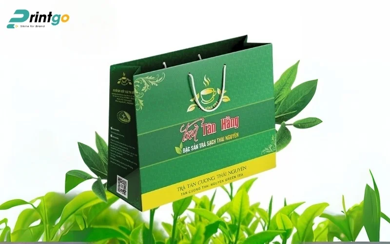 Mẫu thiết kế bao bì trà dạng túi xách ivory