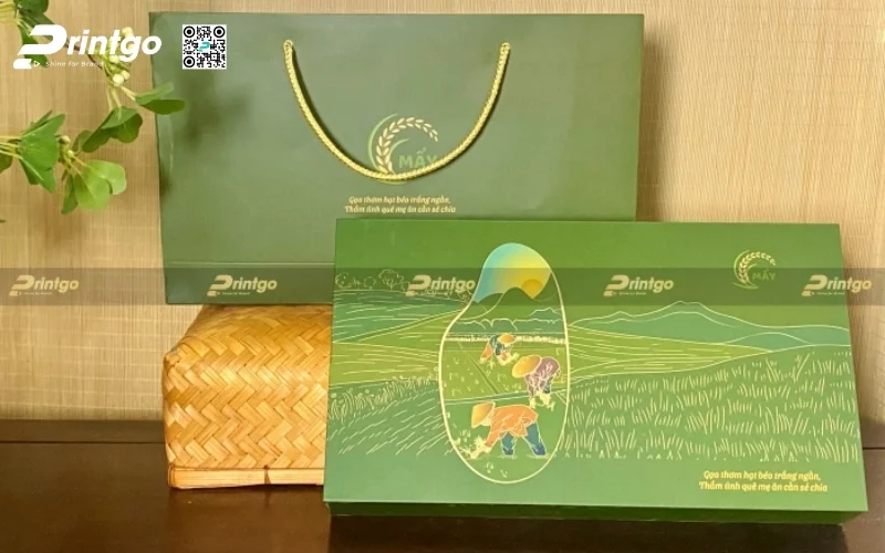 Bao bì gạo dạng hộp cứng cao cấp