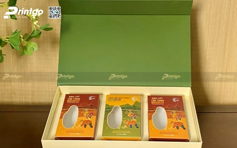 Bao bì gạo dạng hộp cứng cao cấp