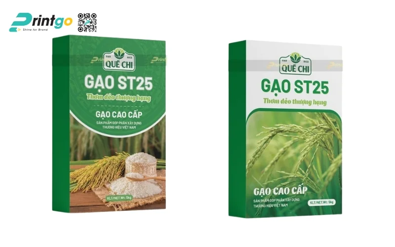 Bao bì gạo dạng hộp mềm (giấy Ivory)
