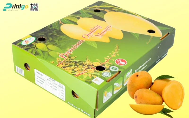 Thùng carton đựng xoài dạng nắp gài Thùng carton đựng xoài dạng nắp gài