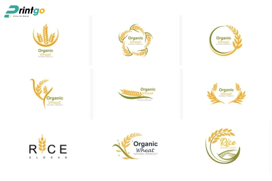Mẫu logo gạo thiết kế đơn giản