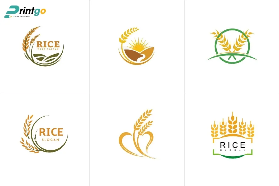 Mẫu logo gạo thiết kế tinh gọn dễ nhớ