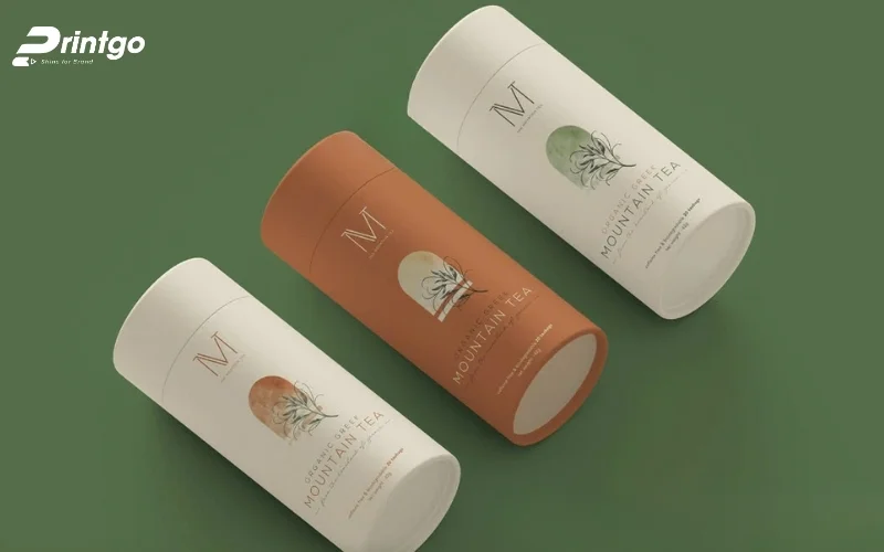 Bao bì trà dạng hình trụ tròn