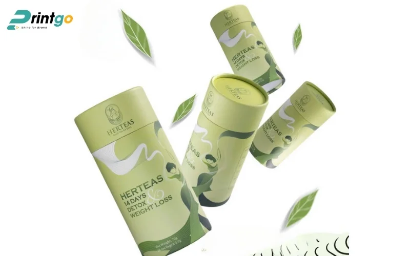 Bao bì trà dạng hình trụ tròn