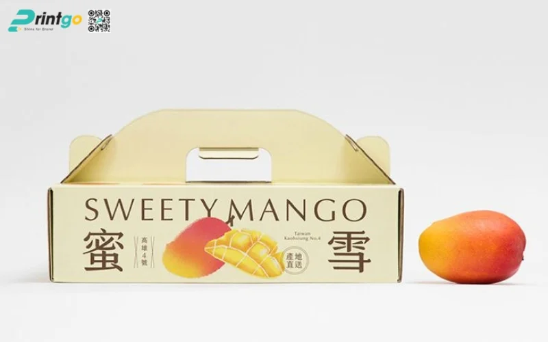 Thùng carton đựng xoài dạng quai xách Thùng carton đựng xoài dạng quai xách