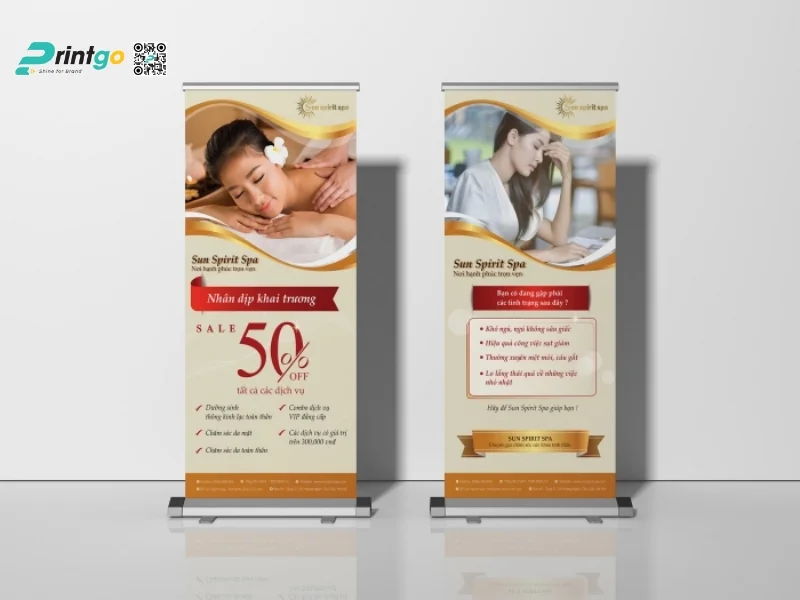 Standee khai trương spa đẹp mắt 