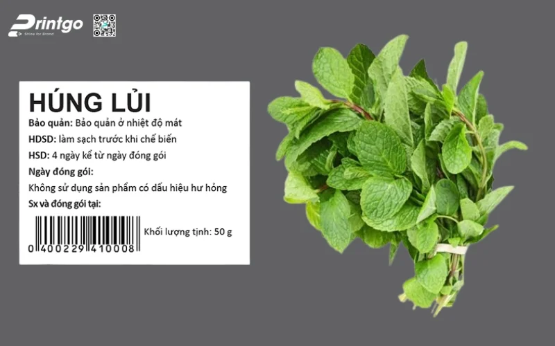 Mẫu tem phụ hàng nhập khẩu rau củ sạch OCOP