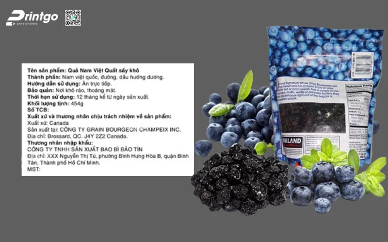 Mẫu tem nhãn phụ ngũ cốc, hạt dinh dưỡng nhập khẩu OCOP