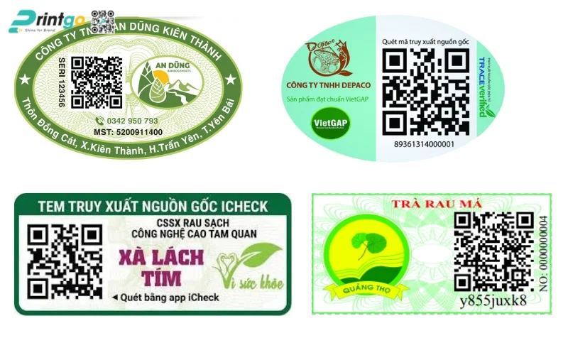 In tem nông sản rau củ quả organic 