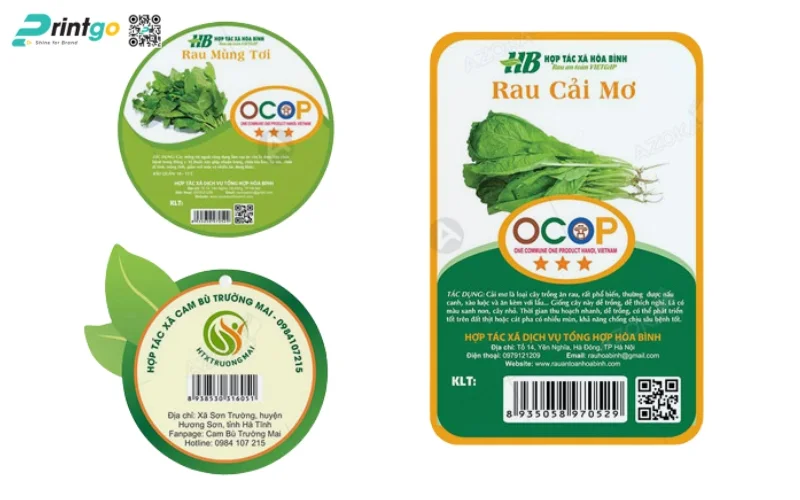 Mẫu tem nông sản rau củ chuẩn OCOP