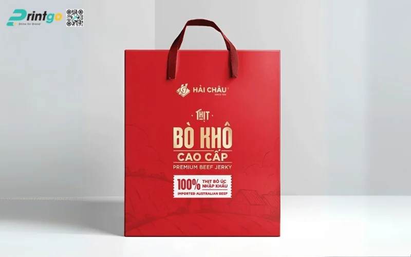 Túi giấy ivory đựng bò khô