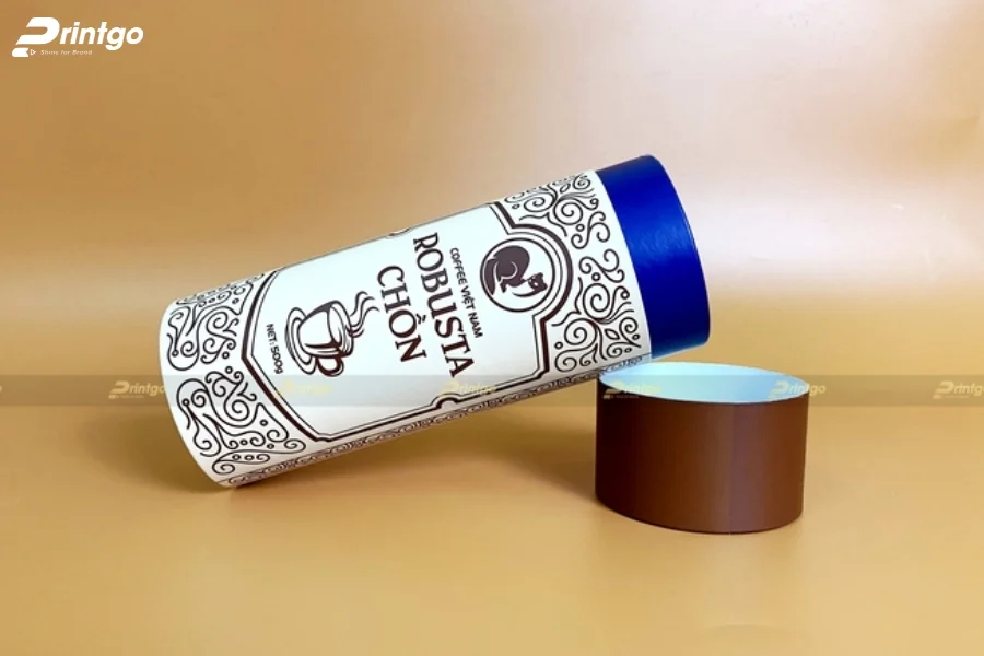 Bao bì cà phê hình trụ tròn mang phong cách cổ điển