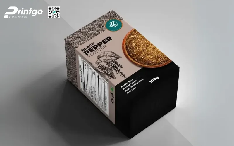 Bao bì đựng hạt tiêu dạng hộp carton mềm 