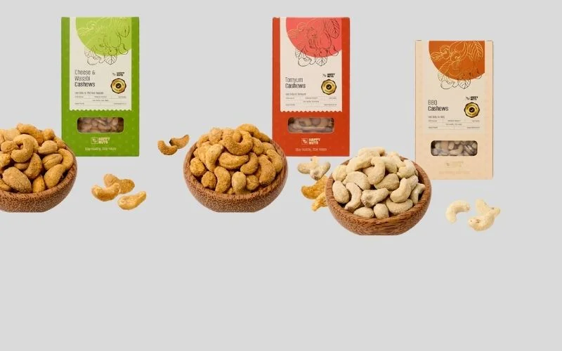 Bao bì hạt điều dạng hôp carton mềm