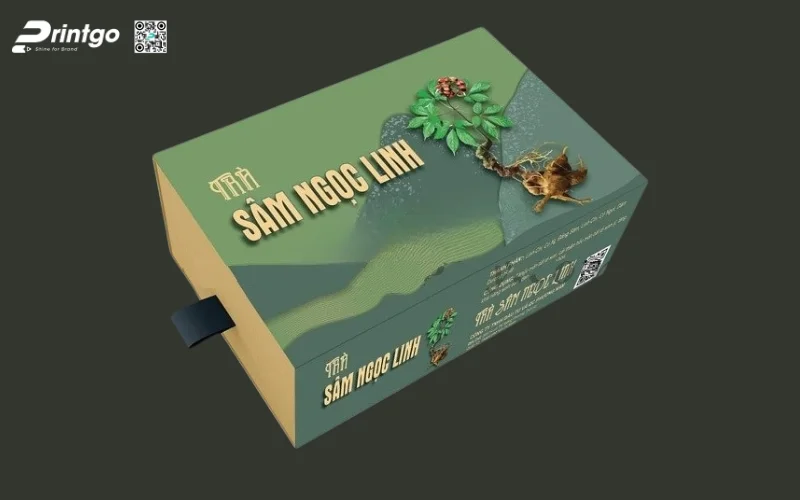 Thiết kế bao bì sâm dạng hộp carton cứng cao cấp 