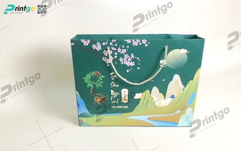 Mẫu bao bì đựng sâm dạng túi giấy ivory