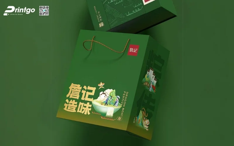 Mẫu bao bì đựng sâm dạng túi giấy ivory