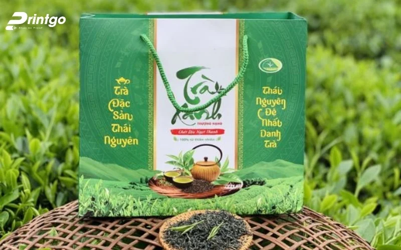 Mẫu thiết kế bao bì trà dạng túi xách ivory