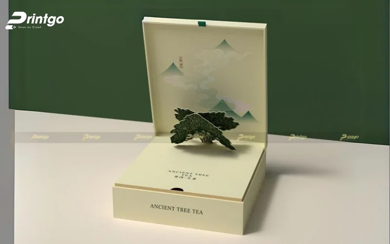 Mẫu thiết kế bao bì trà nắp nam châm cao cấp