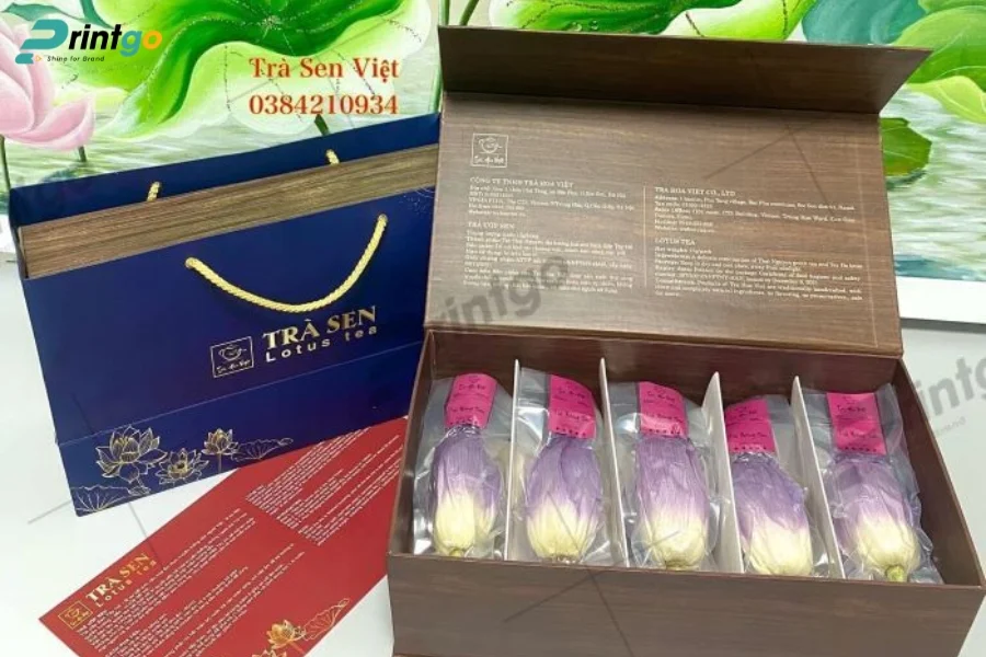 Thiết kế hộp trà bằng gỗ sang trọng