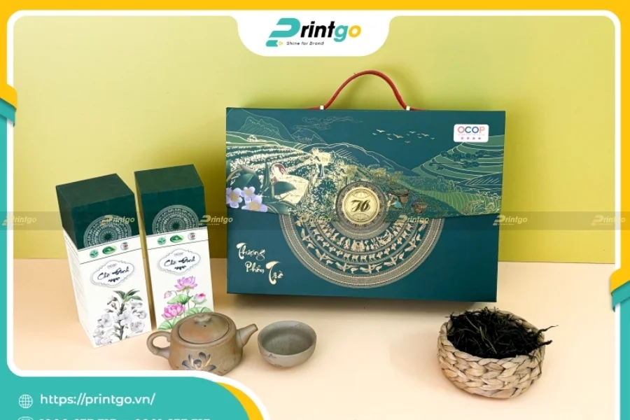 Mẫu thiết kế hộp trà dạng nắp nam châm 
