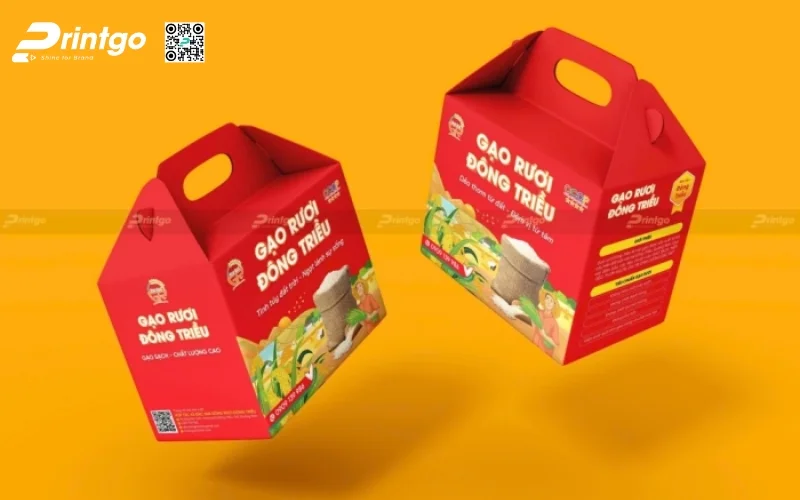 Mẫu thiết kế bao bì gạo dạng hộp sóng
