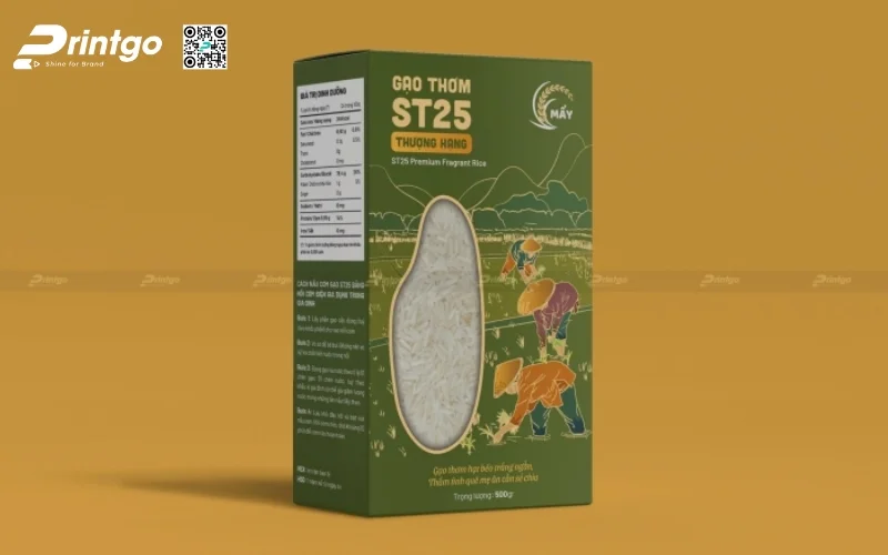 Bao bì gạo dạng hộp mềm (giấy Ivory)