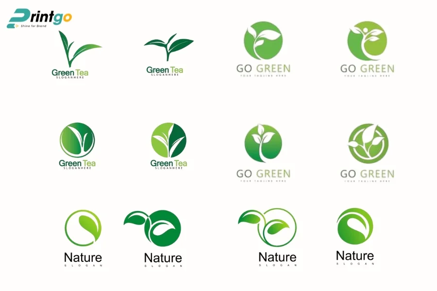 Logo lá trà phong cách tối giản (Minimalism)
