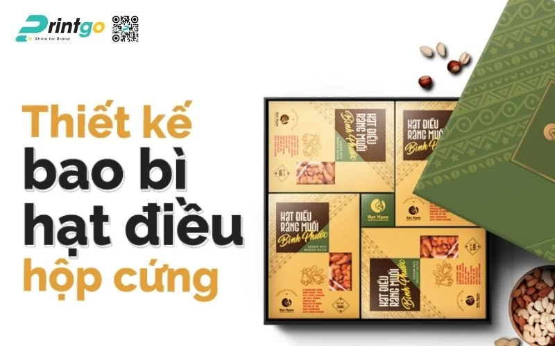 Bao bì hạt điều dạng hộp cứng cao cấp