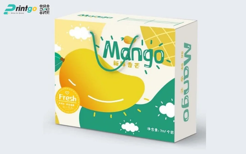 Thùng carton đựng xoài dạng quai xách Thùng carton đựng xoài dạng quai xách