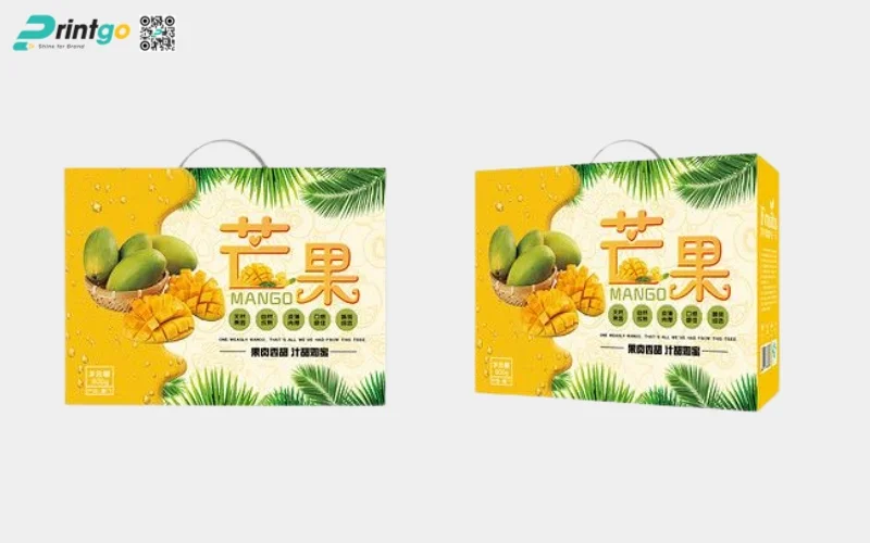 Thùng carton đựng xoài dạng quai xách Thùng carton đựng xoài dạng quai xách