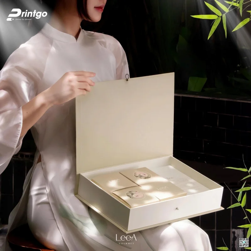 Hộp đựng bánh trung thu hiện đại với phương thức in Offset
