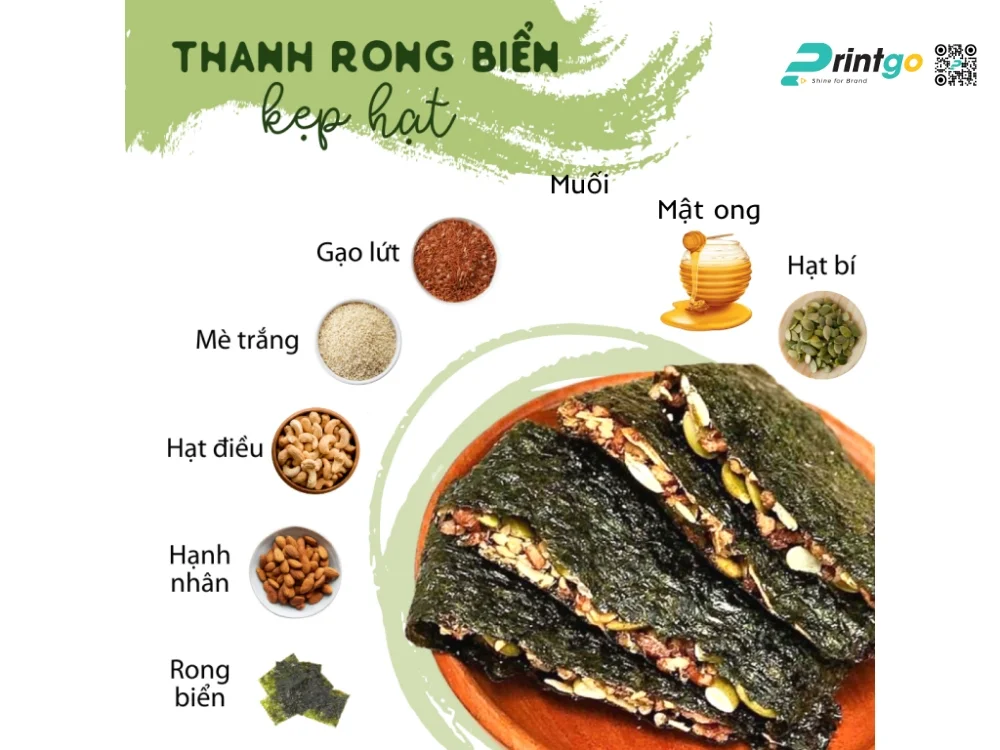 Hình ảnh Rong biển kẹp hạt Fnv  được sử dụng trong thiết kế bao bì nông sản