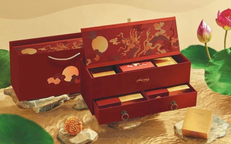 Nhóm mẫu hộp bánh trung thu kèm trà 8 bánh Nhóm mẫu hộp bánh trung thu kèm trà 8 bánh