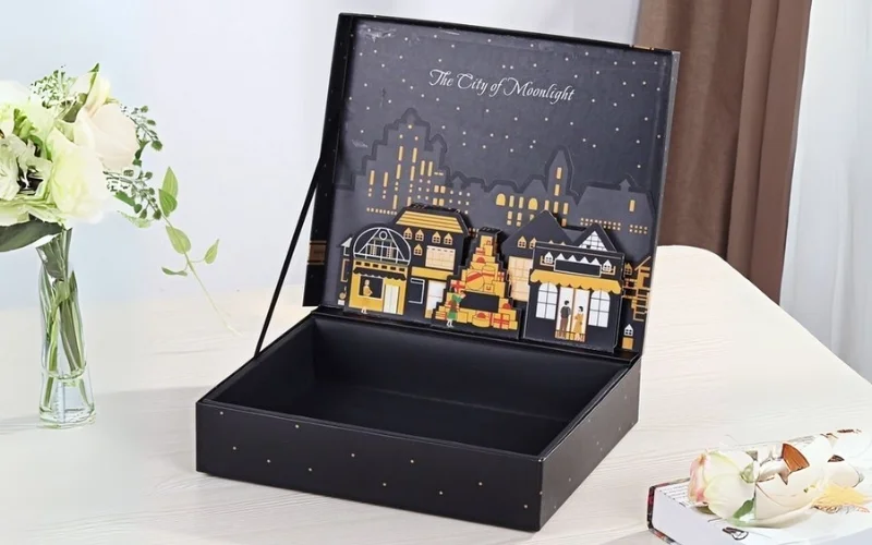 Hộp trung thu 3D dạng hộp nắp âm dương Hộp trung thu 3D dạng hộp nắp âm dương