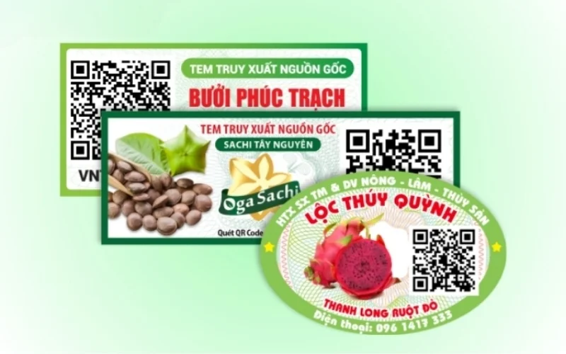 Tem nhãn rau củ dạng tem truy xuất nguồn gốc