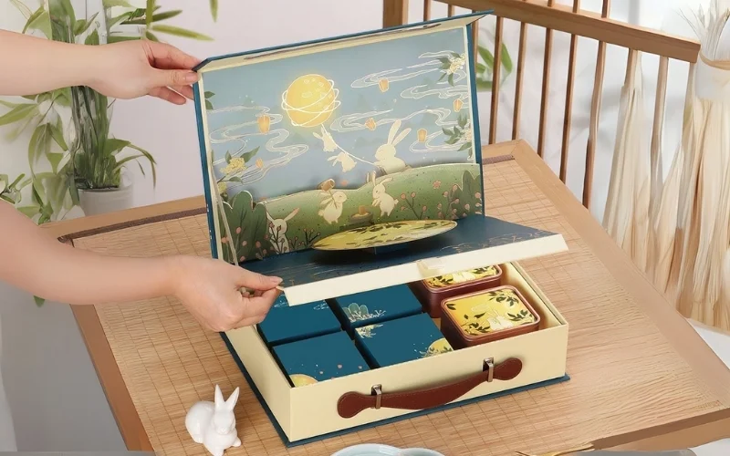 Hộp trung thu 3D dạng hộp nắp nam châm Hộp trung thu 3D dạng hộp nắp nam châm