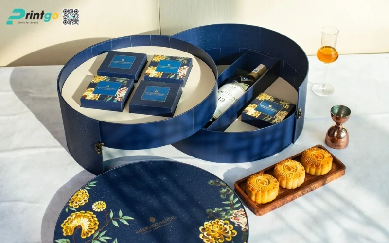 Mẫu hộp bánh trung thu kèm rượu loại 6 bánh