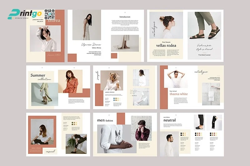 Mẫu catalogue ngành thời trang tối giản 
