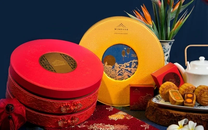 Chất liệu giấy in hộp bánh trung thu hình tròn Chất liệu giấy in hộp bánh trung thu hình tròn